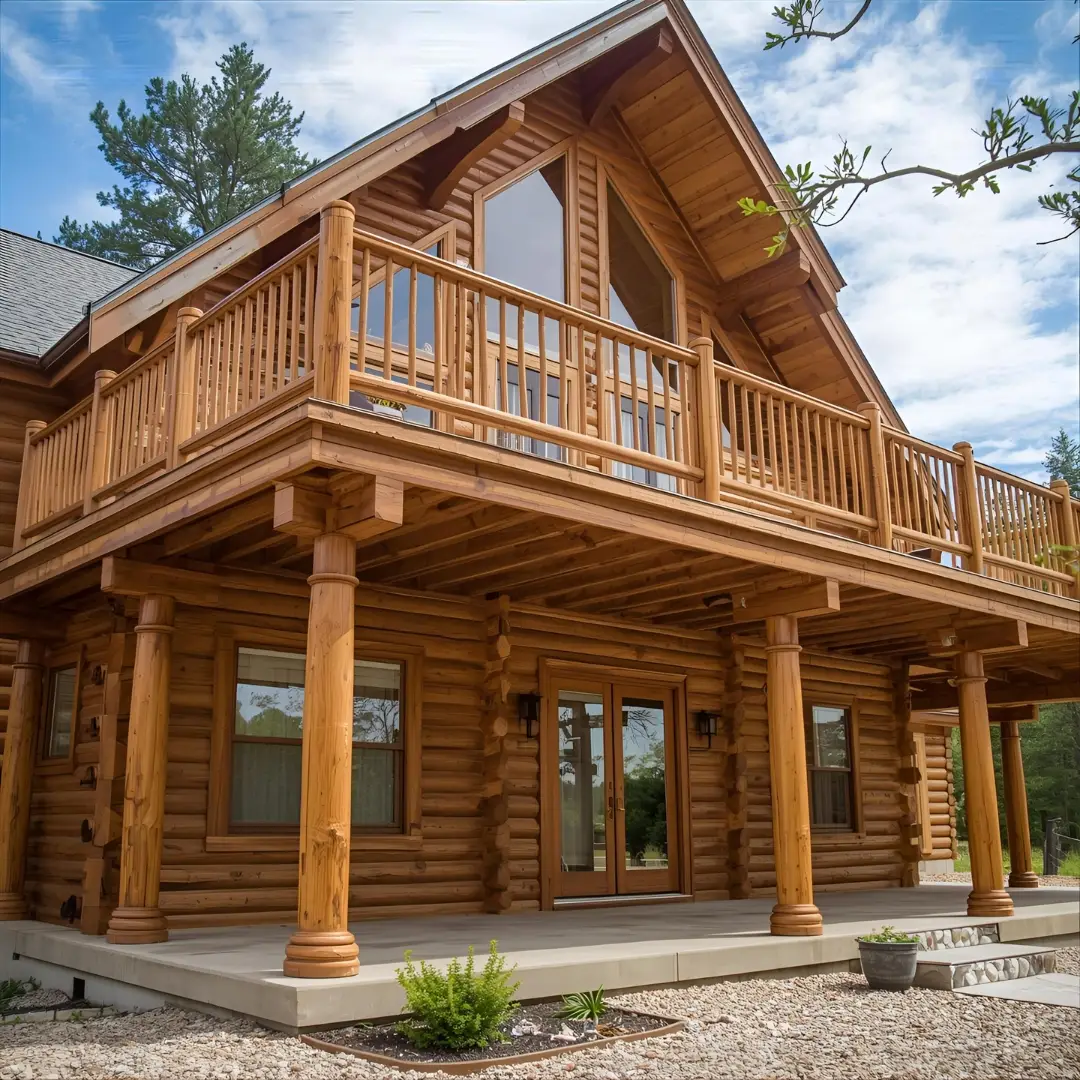 Pencil Log Pros annual log home maintenance services: inspection, gentle wash, brightening, and touch-ups
