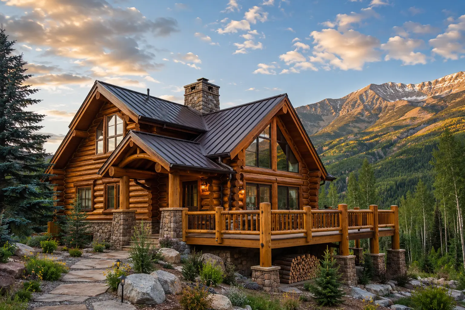 Log home restoration by Pencil Log Pros in Vail, Colorado