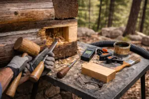 Chiseling out decayed wood to clean, sound fiber is the first step to a rot repair that lasts.